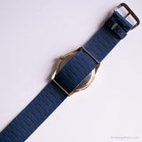 Vintage Lorus Gold-tone Mickey Mouse Watch with Navy Nato Strap