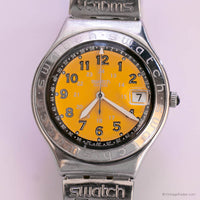 Vintage 1997 Swatch Ironie YGS409C Happy Joe Yellow Uhr
