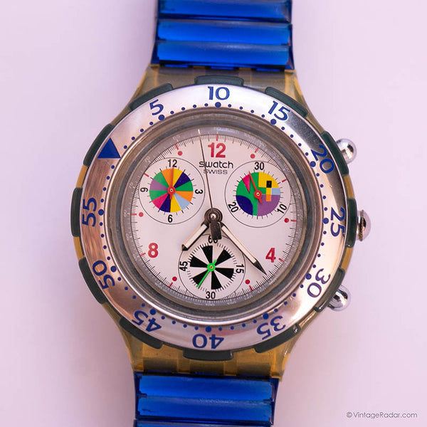 Vintage Swatch Aqua Chrono SBK103 BAGNINO S Watch