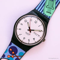 1986 Swatch ساعة GB709 كلاسيك تو | الثمانينيات النادرة العتيقة Swatch يشاهد