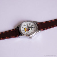 Tono plateado vintage Mickey Mouse Disney Cuarzo reloj para mujeres