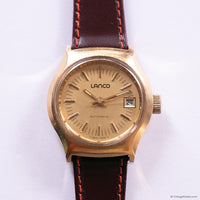Vintage Lanco Automatic Date Watch for Women with Champagne Dial