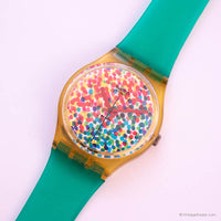 خمر نادر Swatch ساعة GZ121 الكثير من النقاط | التسعينات الملونة Swatch