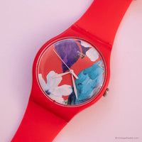 Ancien Swatch Monsieur Parrot Suor105 montre | Rouge 41 mm Swatch