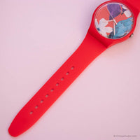 Vintage ▾ Swatch Mister Parrot Suor105 orologio | 41mm rosso Swatch