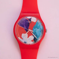 Ancien Swatch Monsieur Parrot Suor105 montre | Rouge 41 mm Swatch
