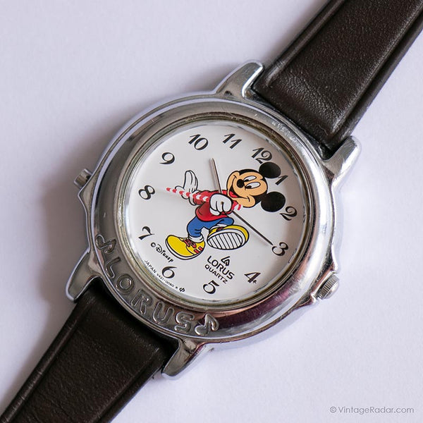 Jahrgang Lorus Mickey Mouse Musical Uhr | Silberton Disney Uhr