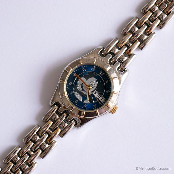 Elegantes blaues Dial Mickey Mouse Uhr für sie | Jahrgang Disney Uhren