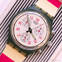 Swatch SCN103 JFK Chronograph Watch | Colorful Vintage Swatch Chrono