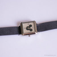 Cuadrado vintage Mickey Mouse reloj para mujeres con correa gris de la OTAN