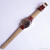 Vintage clásico Mickey Mouse reloj Para ella con correa de cuero marrón