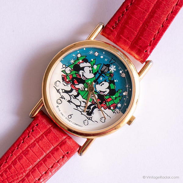Vintage Mickey Mouse and Minnie Watch Christmas Edition by Valdawn