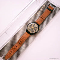 Swatch Chrono Recuento de SCB113 reloj | Negro de los 90 Chronograph Swatch