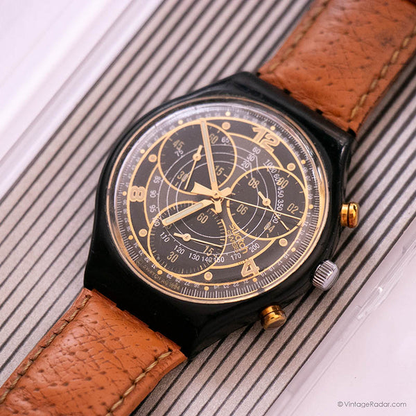 Swatch Chrono SCB113 Graf Uhr | 90er schwarz Chronograph Swatch