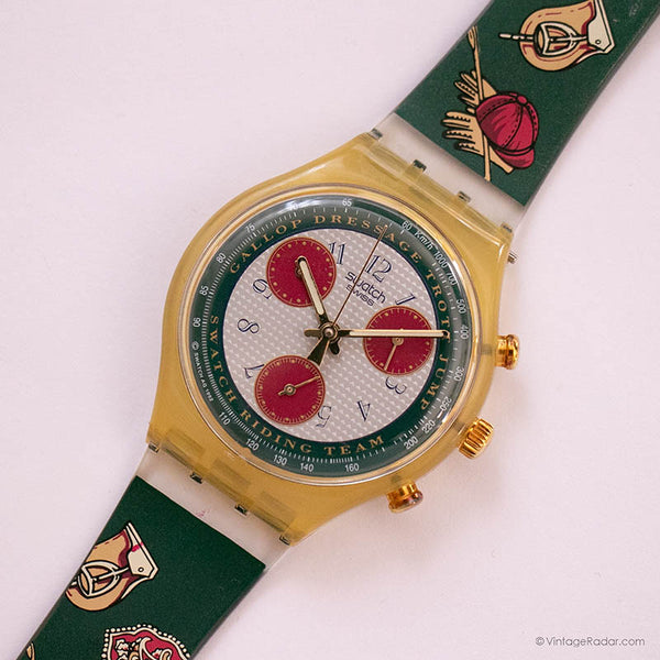 كلاسيكي Swatch Chrono ساعة SCK102 رايدنج ستار | التسعينيات Swatch مع مربع