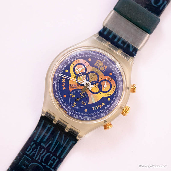 SELTEN Swatch Chrono SCZ101 IOC Uhr - 100 Jahre olympische Bewegung