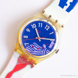 1992 Swatch GK147 GRUAU WATCH | الصندوق الأصلي والأوراق الأزرق Swatch