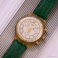 Seltener 90er Jahre Vintage Swatch Chrono SCJ400 Clocker Uhr