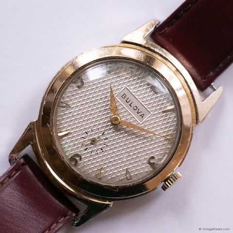 Vintage Gold-Ton Bulova Uhr für Männer | Mechanische Armbanduhr der 1960er Jahre
