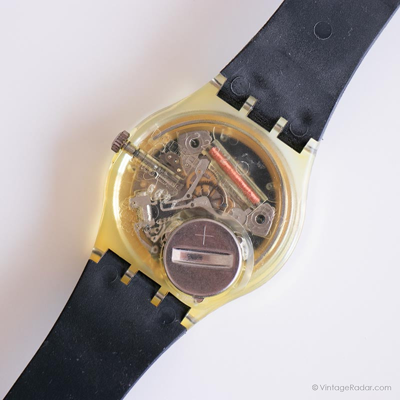 1992 Swatch GK402 BLACK LINE Watch | Box and Papers Skeleton Swatch ...