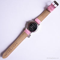 Vintage Silver-tone Minnie Mouse Watch with Gemstones & Pink Strap