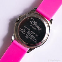 Vintage Silver-Tone Minnie Mouse Uhr mit rosa Lünette und Riemen