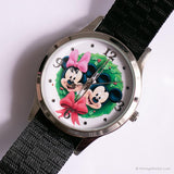 Mickey vintage y Minnie Mouse Navidad reloj con correa de la OTAN