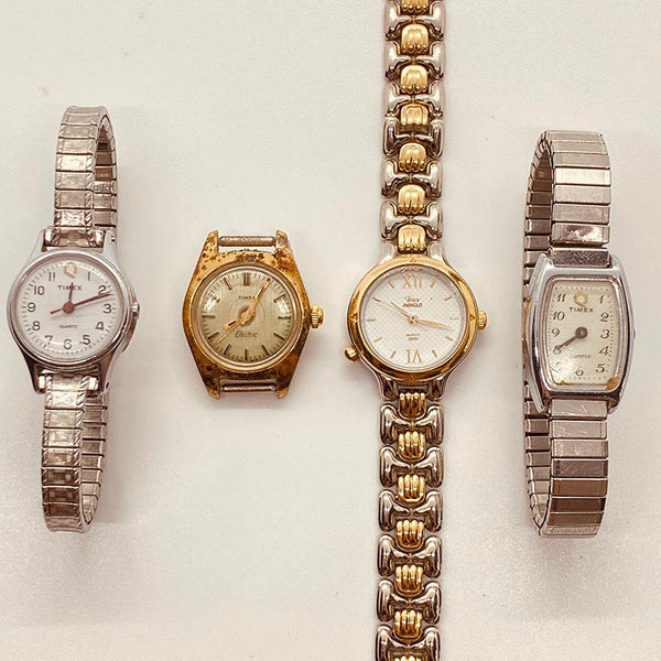 Lot of 4 Timex Quartz Electric Watches for Parts & Repair - NOT WORKING