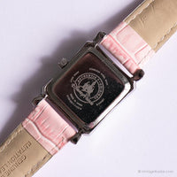 Vintage Silver-tone Rectangular Minnie Mouse Watch with Pink Strap