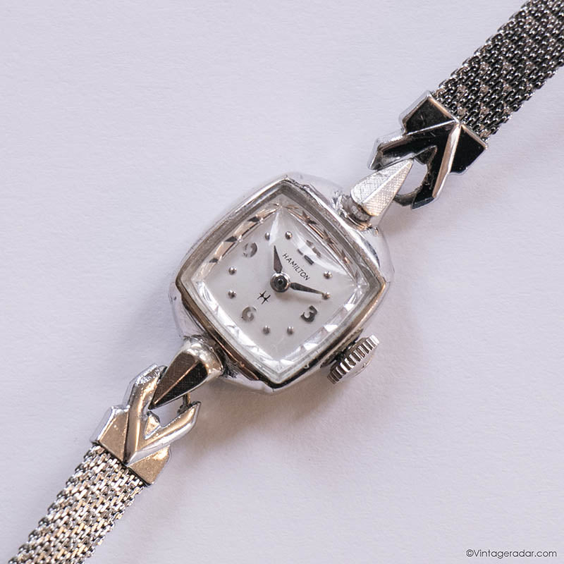 Hamilton mecánico de hamilton de tono plateado vintage reloj para