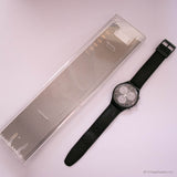 1991 Swatch SCB106 WALL STREET Watch | Black Swatch Chrono with Box
