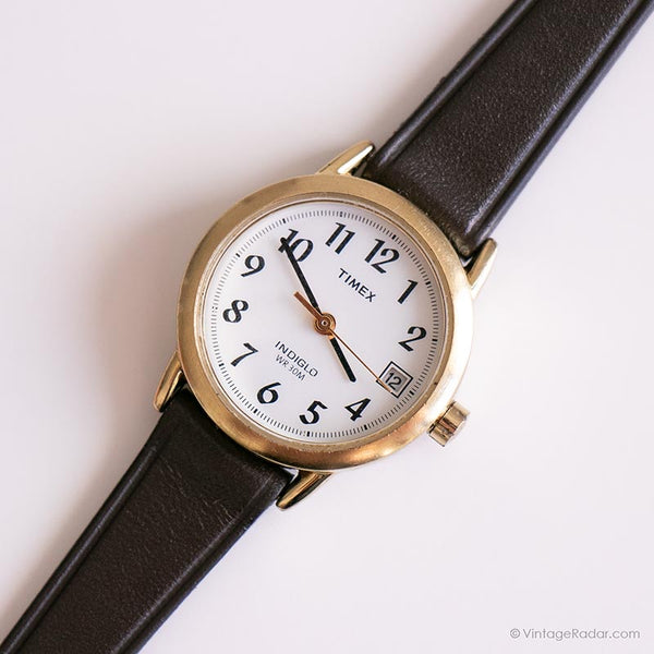كلاسيكي Timex تاريخ إنديجلو مراقبة لها | ساعة جولة للطلاء الذهب