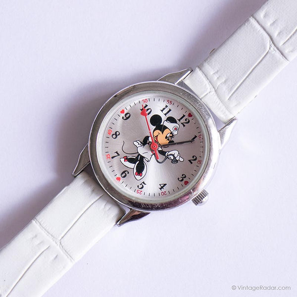 Jahrgang Minnie Mouse Krankenschwester Uhr für Frauen | 90er Jahre Disney Armbanduhr