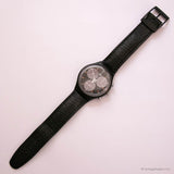 1991 Swatch SCB106 Wall Street reloj | Negro Swatch Chrono con caja