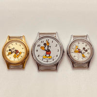Lot of 3 Lorus Mickey Mouse Disney Watches for Parts & Repair - NOT WORKING