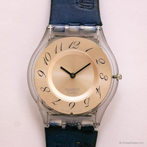 Antiguo Swatch Skin Sfk199 panna montata reloj | Piel rara Swatch