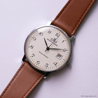 Vintage Silver-tone Meister Anker Quartz Watch for Men with White Dial