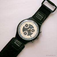 Antiguo Swatch Chrono SCN102 Silver Star reloj con correa deportiva