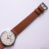 Vintage Silver-tone Meister Anker Quartz Watch for Men with White Dial