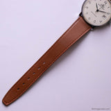 Vintage Silver-tone Meister Anker Quartz Watch for Men with White Dial