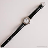 Transporte vintage por Timex reloj para ella | Muñeco de pulsera de fecha de tono plateado
