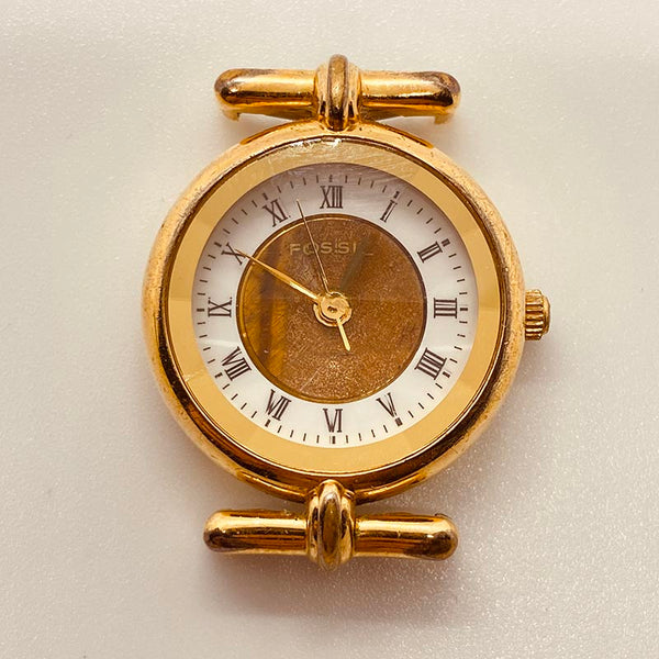 Mujeres elegantes Fossil Tono dorado reloj Para piezas y reparación, no funciona