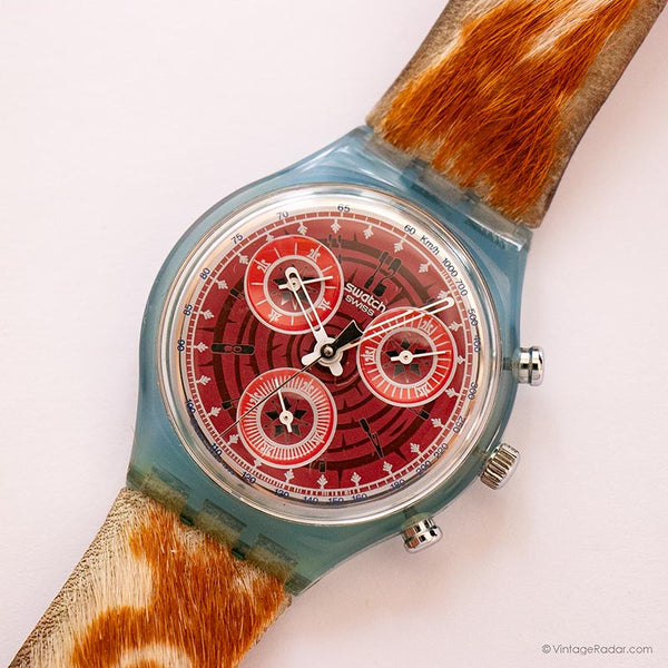 Antiguo Swatch Chrono Fury SCN109 reloj | 90S suizo Chronograph reloj
