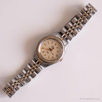 Vintage bicolore Timex Date indiglo montre | Robe élégante dames montre