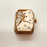Rechteckig 15 Rubis Gold-plattiert Deutsch Uhr Für Teile & Reparaturen - nicht funktionieren