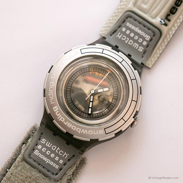 Antiguo Swatch Scuba 200 Access SHM102 Sabor vertical reloj