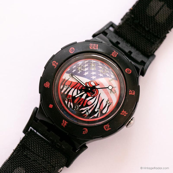 1997 Palmer SHB100 swatch reloj Skipass Strap | Buceo negro swatch