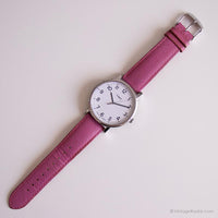 Quadrante grande vintage Timex Indiglo Watch per lei | Orologio da polso a cinghia rosa