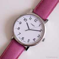 Vintage Large Dial Timex Indiglo Watch for Her | Pink Strap Wristwatch