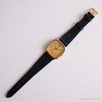 Vintage Square Timex Q Uhr für Damen | Gold-Tone Analog Quarz Uhr
